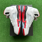Jordan Black Tongue Fire Red 5s Size 5.5Y