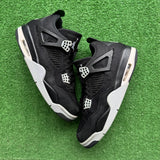 Jordan Black Canvas 4s Size 9.5