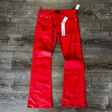 Purple Red Leather Jeans Size 36W