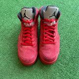 Jordan Red Suede 5s Size 10