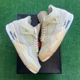 Jordan Off White Sail 4s Size 12W/10.5M
