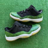 Jordan Green Snake Skin Low 11s Size  10