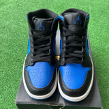 Jordan Black Royal Blue Mid 1s Size 8