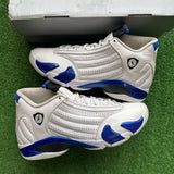 Jordan White Hyper Royal 14s Size 9
