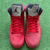 Jordan Red Suede 5s Size 11