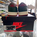 Jordan Gorge Green Varsity Red Low 1s Size 9.5W / 8M