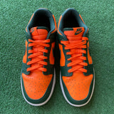 Nike Miami Hurricane Low Dunks Size 8