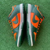 Nike Miami Hurricane Low Dunks Size 8